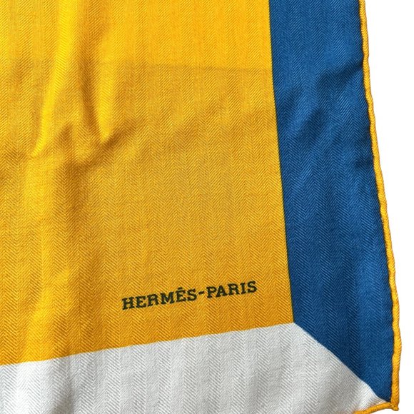 Hermes Yellow Cashmere Shawl - Picture 4 of 5
